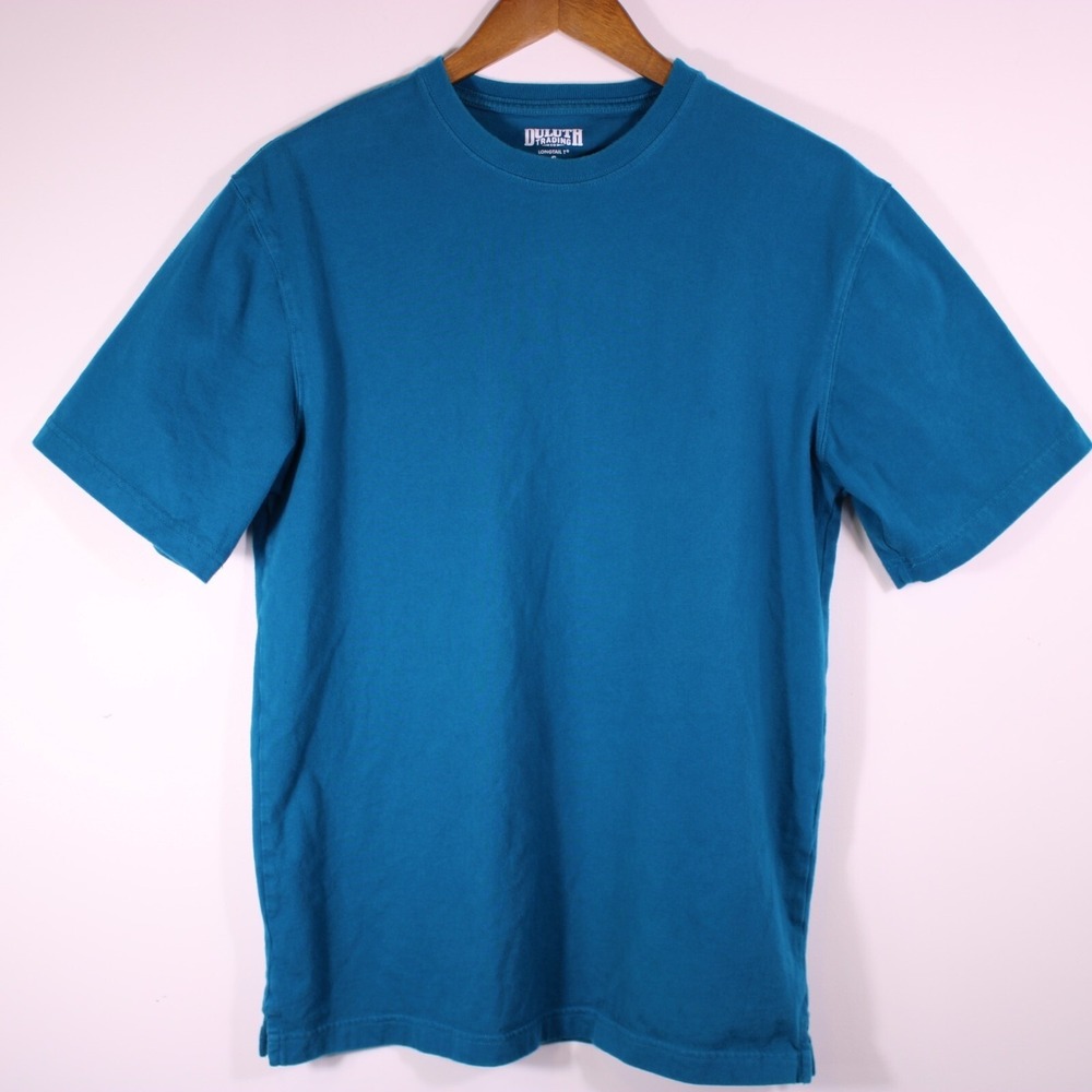 Duluth Trading Shirt Mens‎ S Blue Short Sleeve Longtail Heavy Crewneck Utility